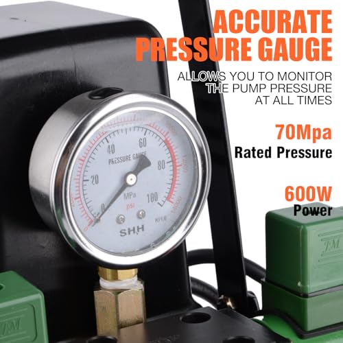 HZLZRZ Bomba hidráulica eléctrica bidireccional Unidad de paquete de energía 2 etapas de doble efecto 110v/120V 10k psi (1ª etapa/290 psi, 2da etapa/10,000 psi), mini bidireccional