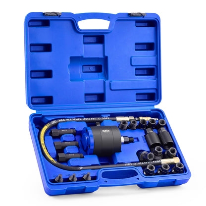 Orion Motor Tech Juego de extractor de inyector neumático para motores diesel, 23 piezas de 5-8 bar kit de herramientas de extracción de inyectores de vibración de aire con martillo extractor, 19