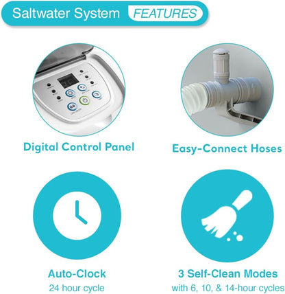 INTEX QS1200 Sistema de cloro de agua salada, para piscinas sobre el suelo, mantiene la claridad del agua, voltaje de 110 a 120, piscina de 15,000 galones