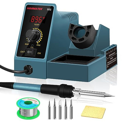Estación de Soldadura con Adicionales Estación de Soldadura Digital de Cautín de 200 °C-480 ℃ Temperatura Ajustable mejor Kit de Soldadura Para Soldador con Soporte HANMATEK SD2