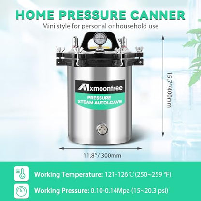 Autoclave de laboratorio 12L, autoclave de vapor portátil para equipos de laboratorio, medio de cultivo, cristalería, tarro de conservas 110v