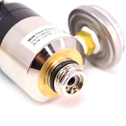 Adjustable Calibration Gas Regulator | Preset Flow 0.0-8.0 LPM | Compatible with GASCO, RAE, RKI, BW, Industrial Scientific, Forensics Detectors, CTI, MESA, AIRGAS | Nickel Plated Brass | C10 #NB-050-C10