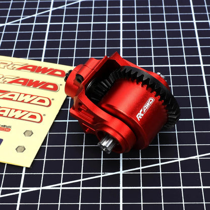 RCAWD Full Metal Gear F/R Juego de módulos de transmisión 1/10 Arrma Bigrock Granite Kraton Outcast Senton Vorteks 1/8 Infracción Typhon Vendetta Piezas de actualización (rojo)