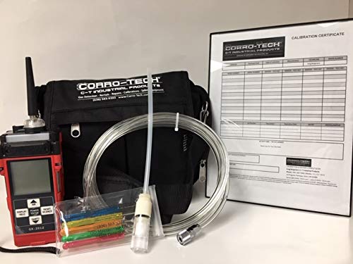KIT de espacio CONFINADO: RKI GX2012 72-0290-22-A LEL/02/H2S/CO, manguera y sonda de 10', estuche de transporte y certificado para servicio de calibración gratuito