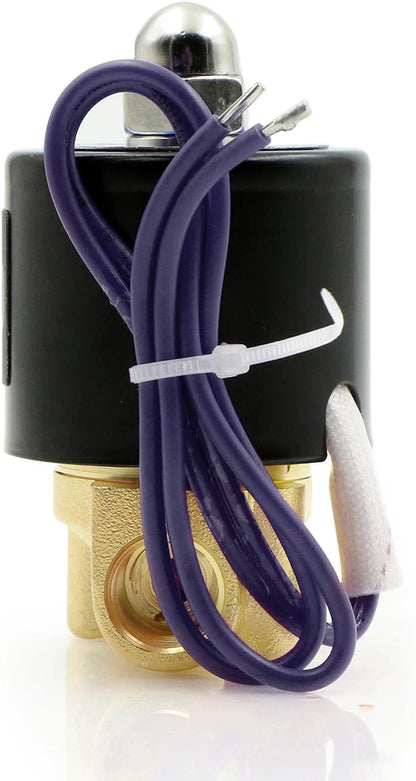 NPT válvula solenoide eléctrica de metal de 1/4 pulgadas, 12VDC normalmente cerrada VITON (rosca de tubería estándar EE. UU.). Metal macizo, actuación directa, válvula solenoide de junta Viton por U.S. Solid.