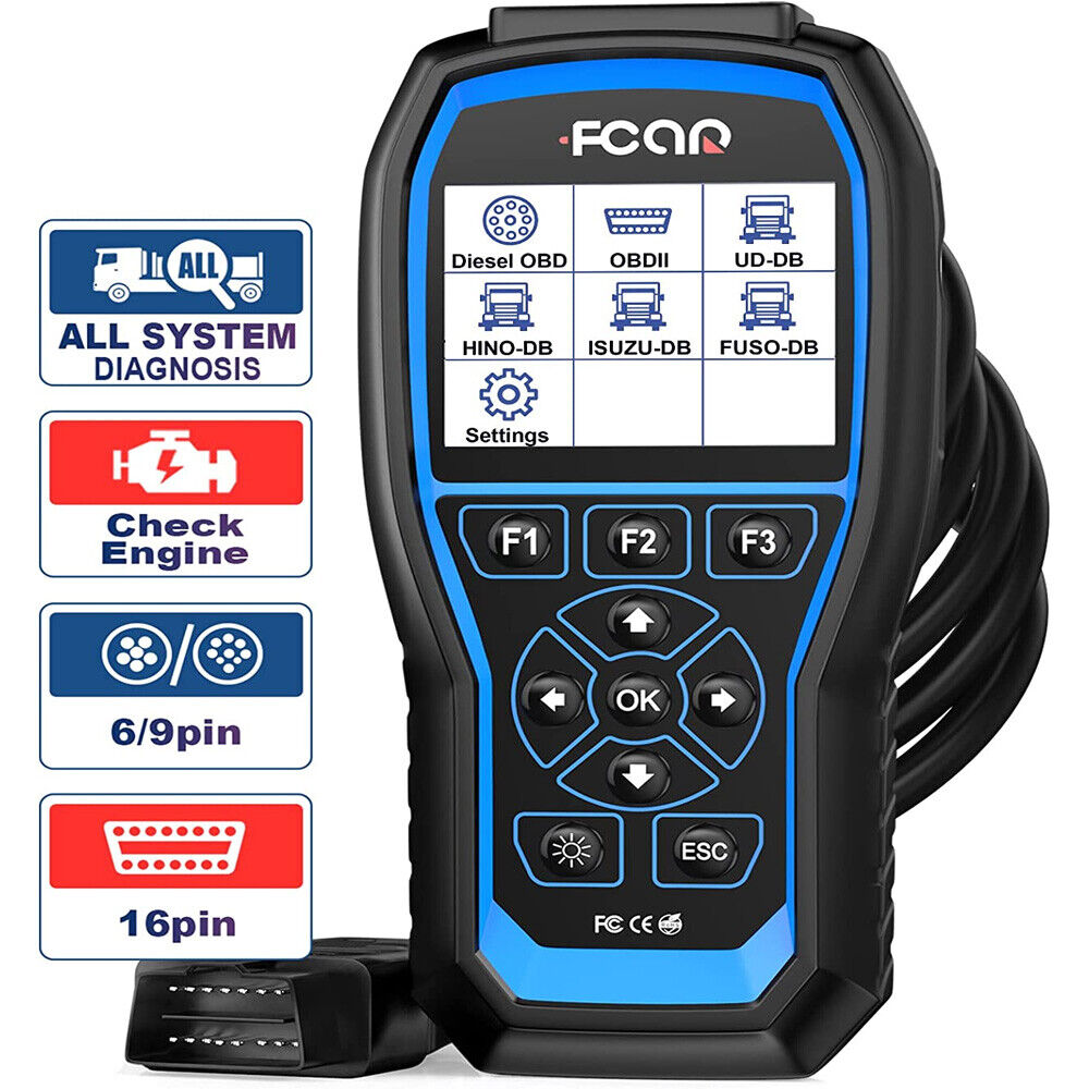 FCAR F506 Heavy Duty Truck OBD Scanner All Systems HD Diesel ABS SRS Diagnostic