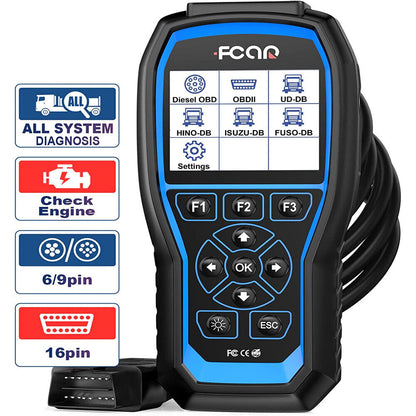 FCAR F506 Heavy Duty Truck OBD Scanner All Systems HD Diesel ABS SRS Diagnostic