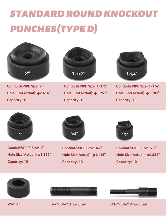 AMZCNC - Kit de perforación hidráulica de rotación de 360° de 1/2 a 2 pulgadas (TPA-8 rojo)