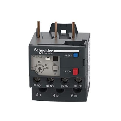 Schneider Electric DPER21 Easy TeSys Relé de sobrecarga térmica con reinicio manual/automático, terminales de abrazadera de tornillo | Se utiliza con aire acondicionado, bomba de calor, HVAC,