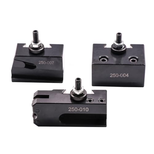 Juego de 11 postes de herramientas tipo cuña OXA, juego de postes de herramientas de acero de cambio rápido de 250-000, más 2 extra 250-001 y 2 extra 250-002 para mini torno de 6-9 pulgadas