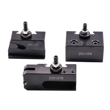 Juego de 11 postes de herramientas tipo cuña OXA, juego de postes de herramientas de acero de cambio rápido de 250-000, más 2 extra 250-001 y 2 extra 250-002 para mini torno de 6-9 pulgadas