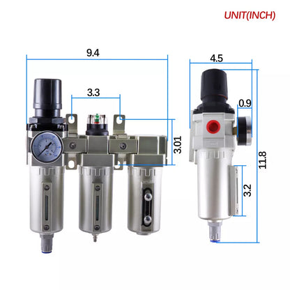 Kit de secado de aire con filtro coalescente y regulador de aire desecante NPT de 3/4 de pulgada