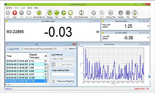 Interfaz de célula de carga USB de 24 bits DI-1000U con software LoadVUE Pro, velocidad máxima de datos 80 Hz, compatibilidad de celda de carga de 4 hilos, registro y análisis de datos en tiempo real