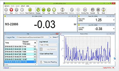 Interfaz de célula de carga USB de 24 bits DI-1000U con software LoadVUE Pro, velocidad máxima de datos 80 Hz, compatibilidad de celda de carga de 4 hilos, registro y análisis de datos en tiempo real