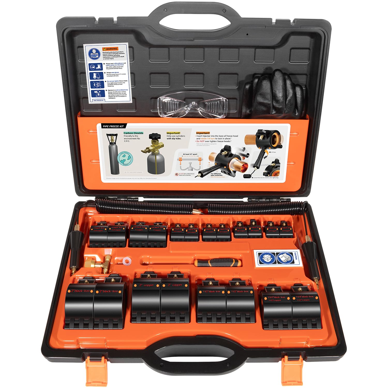 CST2 General Cold Shot - Kit de congelación de tubos, pequeño, negro y naranja