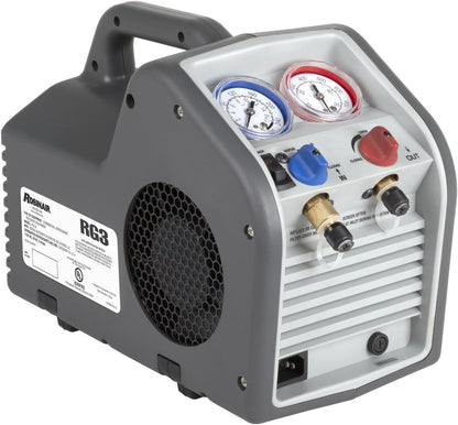 Robinair RG3 - Máquina de recuperación de refrigerante portátil - 115 V, 60 Hz, para refrigerante líquido y vapor, color blanco