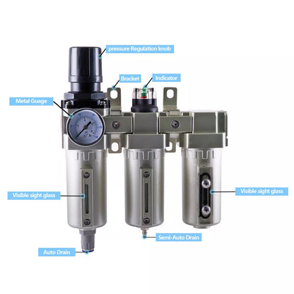 Kit de secado de aire con filtro coalescente y regulador de aire desecante NPT de 3/4 de pulgada