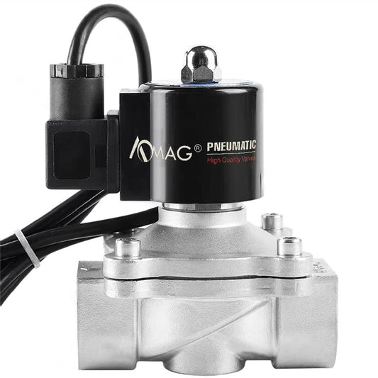 Válvulas solenoides de fuente de agua normalmente cerradas, válvula solenoide eléctrica subacuática de acero inoxidable NPT AC 110V VITON para agua, aire, aceite, combustible