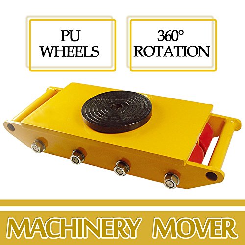 ZXMOTO 12 toneladas maquinaria Skate Mover con tapa de rotación de 360 grados Capacidad 26,400 libras Patín de maquinaria industrial Dolly con 8 rodillos