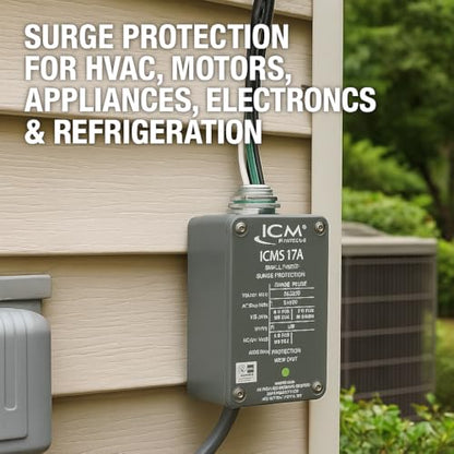 ICM517A Dispositivo de protección contra sobretensiones monofásico (SPD), NEMA tipo 4X cerrado tipo 2, protección contra sobretensiones para HVAC, motores, electrodomésticos, electrónica y