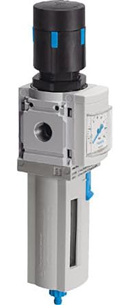 FESTO MS4-LFR-1/4-D6-CRV-AS (529146), 1500 L/MIN FLOW, 19 ML MAX. VOLUMEN, 2-12 BAR, FILTRACIÓN DE 5 MICRONES, CARCASA DE ALUMINIO FUNDIDO A PRESENTACIÓN, REGULADOR DE FILTRO, DESAGÜE TOTALMENTE