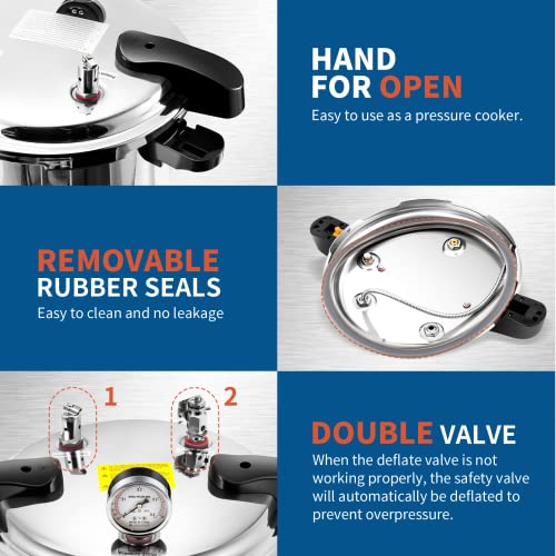 Autoclave Autoclave automática de acero inoxidable de 25 cuartos de galón para cultivo de hongos, tarro y equipo