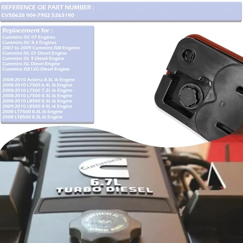 Fleetguard - Filtro de ventilación del cárter del motor CCV DIESEL para Cummins ISC ISL ISM ISX12G para Acterra L7500 L8500 LT7500 LT8500 LT8500 6.4L 7.2L 8.3L 8.9L 08-10 OE# CV50628 9 04-79 02