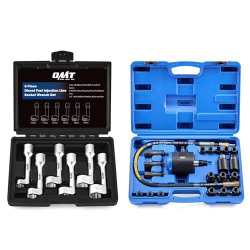 Orion Motor Tech Juego de llaves de vaso de línea de inyector diesel de 1/2 pulgada y 24 piezas de extractor de inyector neumático para motores diesel, paquete