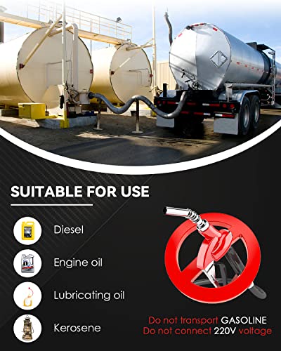 Mxmoonant Bomba de transferencia de aceite de 12 V, bomba extractora de cambio de aceite autocebante de 3.2 GPM, bomba de transferencia de combustible con mangueras para camión marino de queroseno