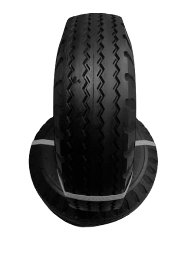 2 nuevos HORSESHOE 4.10/3.50-6 - Camión de mano plano sólido multiusos, ruedas universales de dientes de sierra de 13 pulgadas con ajuste de grasa, longitud del cubo de desplazamiento 2.25 pulgadas,