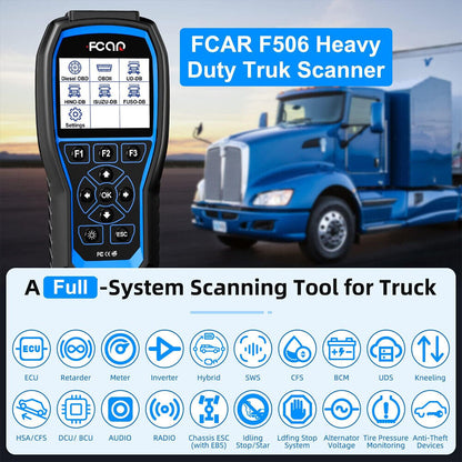 FCAR F506 Heavy Duty Truck OBD Scanner All Systems HD Diesel ABS SRS Diagnostic