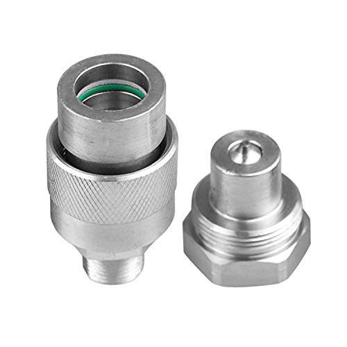 Juego de acoplador rápido hidráulico de 3/8 pulgadas que reemplaza a Enerpac C-604, conecta y desconecta bajo presión de 10,000 PSI, con 2 tapas antipolvo