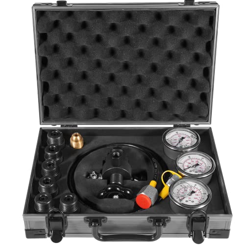 Kit de prueba de medidor de presión de nitrógeno hidráulico GK-01, herramientas de carga de gas acumulador de nitrógeno, kit de inflado de nitrógeno, 0-400 BAR/6000 PSI, con 7 acoplamientos, 3