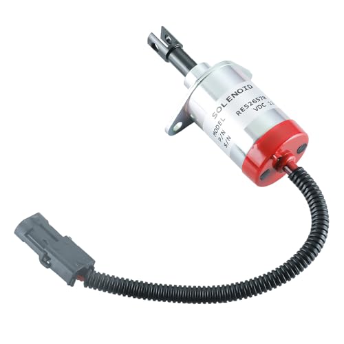 12VDC RE526570 - Solenoide de apagado de combustible para John Deere 4120 4320 4520 4720 5225 5325 313 315 317 320 325 328 332 John Deere Engine 2.4L 2.4 444444TF TF TF270 4024 3.0L 3.0