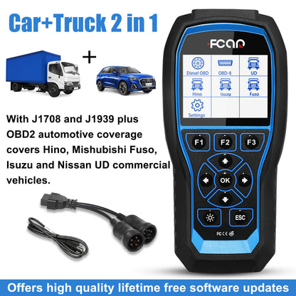 FCAR F506 Heavy Duty Truck OBD Scanner All Systems HD Diesel ABS SRS Diagnostic
