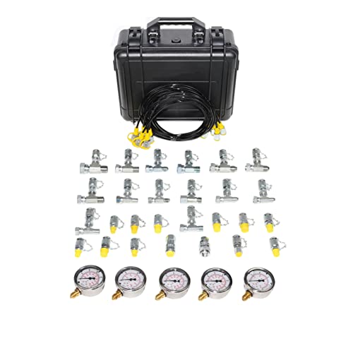 XZT Kit de acoplamiento de prueba de presión hidráulica digital de 60 K, medidor de presión, manguera de prueba, punto de prueba para reparación de maquinaria de construcción de excavadoras