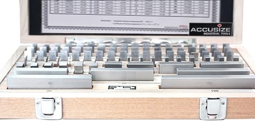 Accusize 0087-2160 - Juego de bloques de calibración métrica, grado 2, estándar alemán Din861 con certificado Mfg, 0087-2160