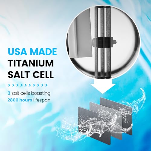 WESTAHO HSCG-09 - Sistema de piscina de agua salada, generador de cloro salado Westaho con celda de titanio de EE. UU. para piscinas sobre el suelo de hasta 15,000 galones, compatible con Intex Pool, impermeable IP 66