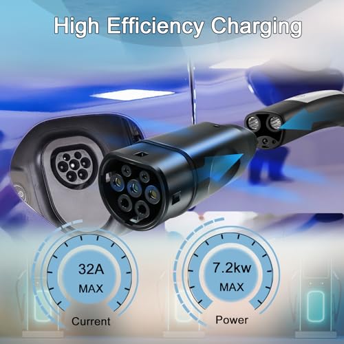 para NACS a Tipo 2 Adaptador EV Adaptador de Cargador de NACS a Tipo 2 Aplicable para Cargador NACS y Tipo 2 IEC62196 EVs