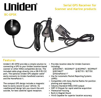 Uniden Receptor GPS serie BC-GPSK (este artículo está descontinuado, el nuevo modelo de repuesto es Uniden BC-SGPS)