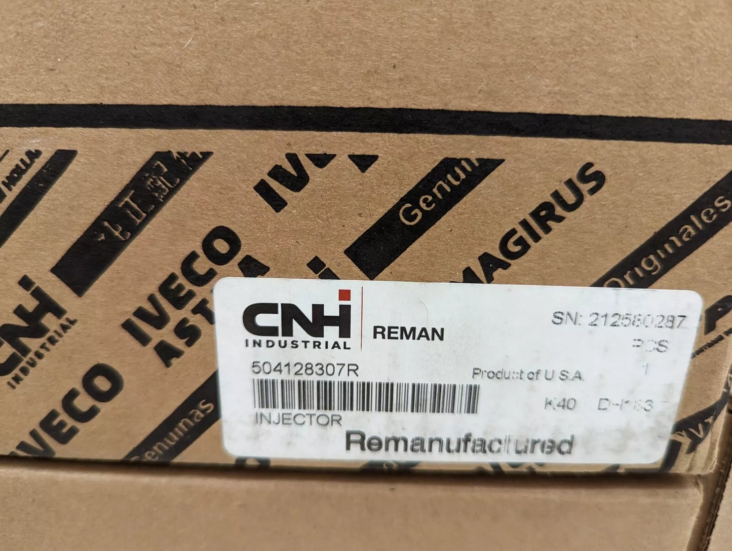 Inyector de combustible remanufacturado OEM CNH 504128307R (Estante: GMB)