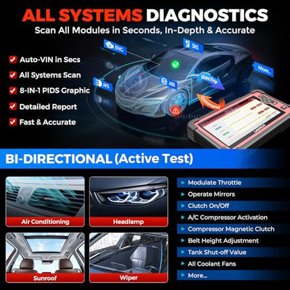 LAUNCH Escáner X431 CRP919E OBD2, Herramienta de Escaneo Bidireccional 2026 como CRP919EBT, CANFD/DoIP/FCA SGW, Código ECU, 35+ Servicios, Pruebas Activas, Diagnóstico Completo del Sistema Todo en Uno