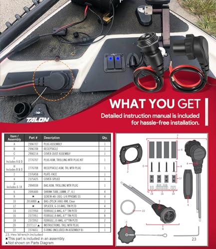 1865120 MKR-28 Enchufe y Receptáculo para Motor de Pesca Minn Kota, Accessorio de Batería Marina de Agua Dulce y Salada 12V/24V/36V/48V Macho Hembra Conector de Enchufe de Motor de Pesca Rápido