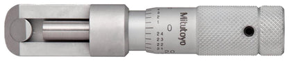 Mitutoyo 147-104 Micrómetro de costura de lata, rango de 0-0.5 pulgadas, graduación de 0.000 pulgadas, precisión de +/-0.000 pulgadas, para latas de acero