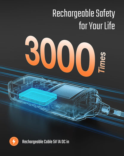 TopTes PT520B+ - Detector de fugas de gas recargable con una sonda de 43,5 cm para ubicar fugas de gas para propano, gas natural, metano, GLP en RV o hogar, medición de PPM o %LEL, color naranja