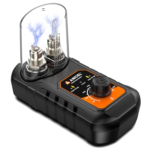 ANCEL SP21 - Probador de bujías ANCEL SP21 Probador de encendido de motor automotriz de 0 a 6000 rpm, herramienta de probador de chispas para vehículos de 12 V, enchufe de bujía de doble orificio