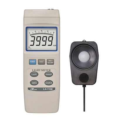 Medidor de exposición digital Lx-1108 Lux Meter junto con certificado de calibración de fábrica (rango: 0 a 4,00,000 Lux)