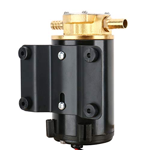 Amarine Made Bomba de engranaje de impulsor de barrido de 12 v: para transferencia de aceite de barrido de combustible diesel (negro)
