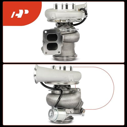 A-premium GTA4294B Turbocompresor completo Turbo Kit con actuador y junta de Wastegate compatible con motores diesel Detroit 2000-2004, todos los modelos de la serie 60 12.7L Modelos – Sustituye a