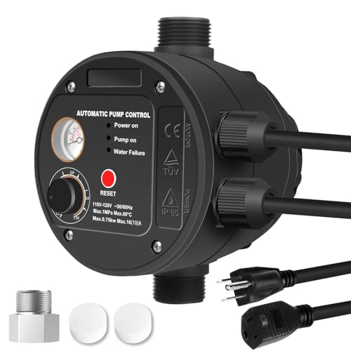 Controlador automático de bomba EPC-16 IP65, ajuste giratorio, conector de bomba de metal, control de interruptor electrónico, controlador de presión de bomba de agua, 110V/0.75KW/1MPa, TÜV, ideal para el